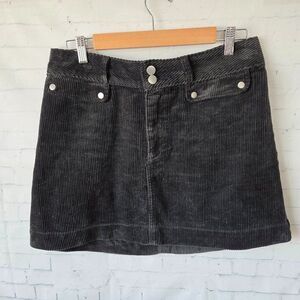Abercrombie & Fitch Y2K Corduroy Mini Skirt Size 8 Gray Dark Academia Preppy